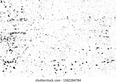 Overlay aged grainy messy template. Distress urban used texture. Grunge rough dirty background. Brushed black paint cover. Renovate wall scratched backdrop. Empty aging design element. EPS10 vector.