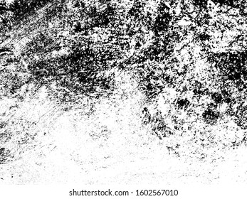 Overlay aged grainy messy template. Grunge black and white. Abstract monochrome background. Splashes of dirt on the surface. Vector pattern of dust, dirt, wear and tear
