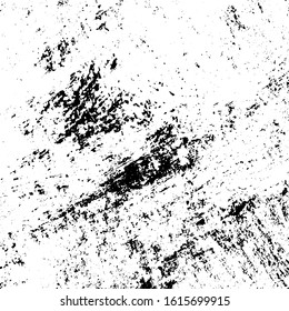 Overlay aged grainy messy template. Distress urban used texture. Grunge rough dirty background. Brushed black paint cover. Renovate wall frame grimy backdrop. Empty aging design element. EPS10 vector.