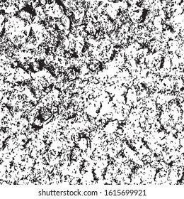 Overlay aged grainy messy template. Distress urban used texture. Grunge rough dirty background. Brushed black paint cover. Renovate wall frame grimy backdrop. Empty aging design element. EPS10 vector.