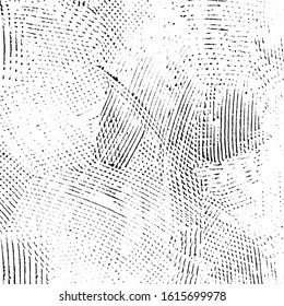 Overlay aged grainy messy template. Distress urban used texture. Grunge rough dirty background. Brushed black paint cover. Renovate wall frame grimy backdrop. Empty aging design element. EPS10 vector.