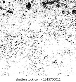 Overlay aged grainy messy template. Distress urban used texture. Grunge rough dirty background. Brushed black paint cover. Renovate wall frame grimy backdrop. Empty aging design element. EPS10 vector.