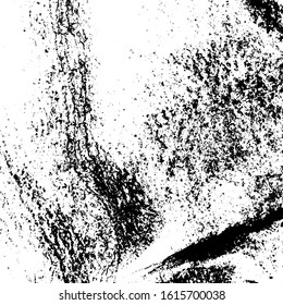 Overlay aged grainy messy template. Distress urban used texture. Grunge rough dirty background. Brushed black paint cover. Renovate wall frame grimy backdrop. Empty aging design element. EPS10 vector.