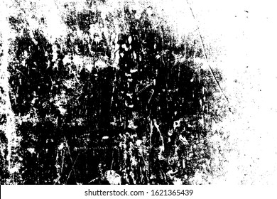 Overlay aged grainy messy template. Distress urban used texture. Grunge rough dirty background. Brushed black paint cover. Renovate wall frame grimy backdrop. Empty aging design element. EPS10 vector.