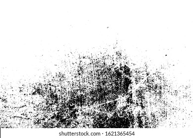 Overlay aged grainy messy template. Distress urban used texture. Grunge rough dirty background. Brushed black paint cover. Renovate wall frame grimy backdrop. Empty aging design element. EPS10 vector.