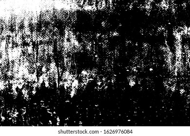 Overlay aged grainy messy template. Distress urban used texture. Grunge rough dirty background. Brushed black paint cover. Renovate wall banner grimy backdrop. Empty aging design element. EPS10 vector