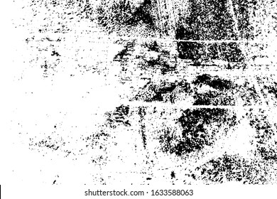Overlay aged grainy messy template. Distress urban used texture. Grunge rough dirty background. Brushed black paint cover. Renovate wall banner grimy backdrop. Empty aging design element. EPS10 vector