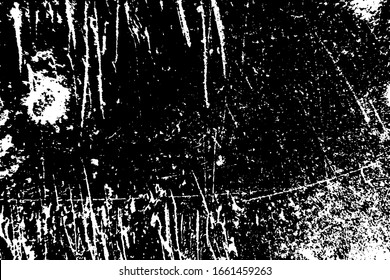 Overlay aged grainy messy template. Distress urban used texture. Grunge rough dirty background. Brushed black paint cover. Renovate wall frame grimy backdrop. Empty aging design element. EPS10 vector.