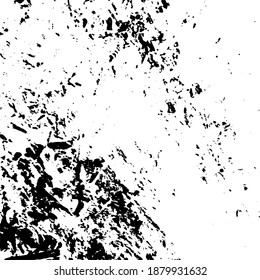Overlay aged grainy messy template. Distress urban used texture. Grunge rough dirty background. Brushed black paint cover. Renovate wall frame grimy backdrop. Empty aging design element. EPS10 vector.