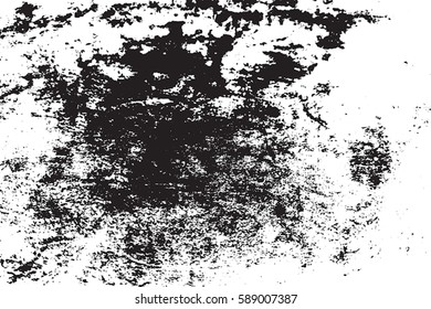 Overlay aged grainy messy template. Distress urban used texture. Grunge rough dirty background. Brushed black paint cover. Renovate wall frame grimy backdrop. Empty aging design element. EPS10 vector.
