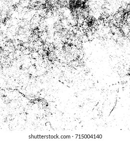 Overlay aged grainy messy template. Distress urban used texture. Grunge rough dirty background. Brushed black paint cover. Renovate wall scratched backdrop. Empty aging design element. EPS10 vector.
