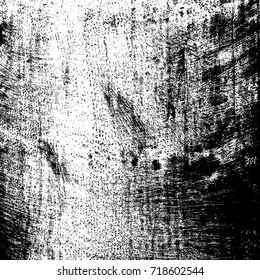 Overlay aged grainy messy template. Distress urban used texture. Grunge rough dirty background. Brushed black paint cover. Renovate wall scratched backdrop. Empty aging design element. EPS10 vector.