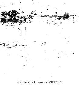 Overlay aged grainy messy template. Distress urban used texture. Grunge rough dirty background. Brushed black paint cover. Renovate wall frame grimy backdrop. Empty aging design element. EPS10 vector.