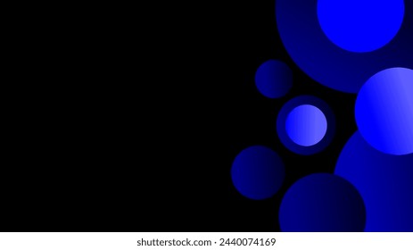 Overlay blue circles different shades over black background