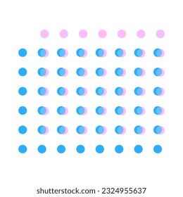 Overlay of blue and pink dots brochure element design. Gradient-like effect. Vector illustration with empty copy space for text. Editable shapes for poster decoration. Creative and customizable frame - Powered by Shutterstock - Get 15% off with code: PIKWIZARD15
