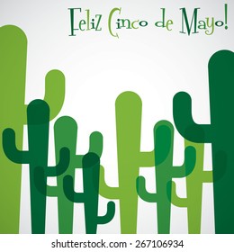 Overlay cactus Cinco de Mayo card in vector format.