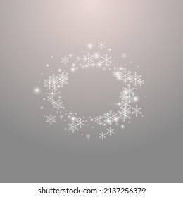 Overlay Confetti Vector Grey Background. Silver Falling Flake Design. Subtle Snowflake Texture. Minimal Snowfall Wallpaper.