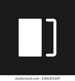 Overlay dark mode glyph ui icon. Simple filled line element. User interface design. White silhouette symbol on black space. Solid pictogram for web, mobile. Vector isolated illustration