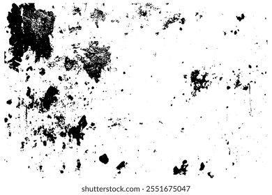 Overlay of dirty abstract background with rough paper texture. Vintage vector pattern with black paint, wall effect, and grungy mold design.