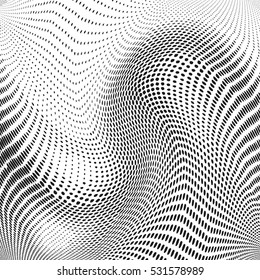 Overlay distress halftone wavy texture for your design. EPS10 vector.