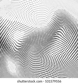 Overlay distress halftone wavy texture for your design. EPS10 vector.