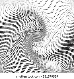 Overlay distress halftone wavy texture for your design. EPS10 vector.