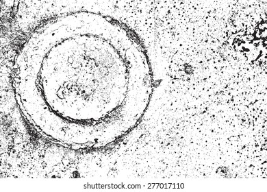 Overlay dust grainy texture with round stamp, for your design. EPS10 vector.