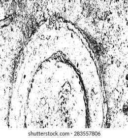 Overlay dust grainy texture with round stamp, for your design. EPS10 vector.