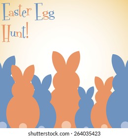 Overlay Easter bunny card in vector format.
