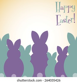 Overlay Easter bunny card in vector format.