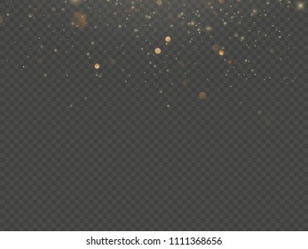 Overlay effect glitter gold light shine effect on transparent background. EPS 10