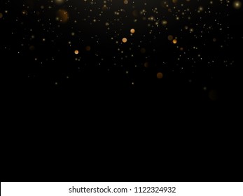 Overlay effect glitter gold light shine effect on black background. EPS 10
