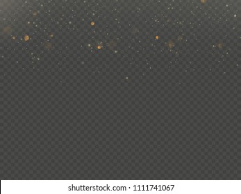 Overlay effect for luxury greeting rich card. Star dust light on transparent background. EPS 10