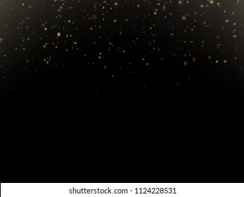 Overlay effect for luxury greeting rich card. Star dust light on black background. EPS 10