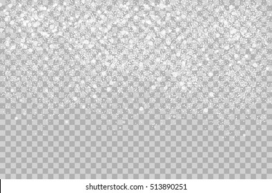 Overlay Falling Shining Snow Isolated On The Transperant Alpha Background. Vector Snowflake Snowfall. Beautiful Snow Effect For Christmas New Year Project