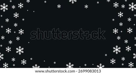 overlay of falling snowflakes overlay. Snowfall white on dark background. background vector