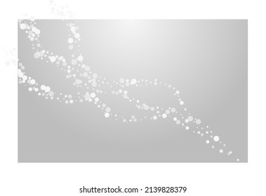 Overlay Flake Vector Grey Background. Silver Winter Dots Invitation. Magic Snowstorm Texture. Glitter Stars Illustration.