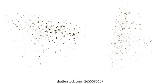 Superponer grunge textura café o chocolate volador aislado diseño de fondo de Vector