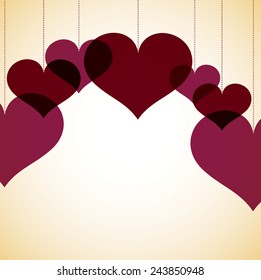 Overlay heart card in vector format.