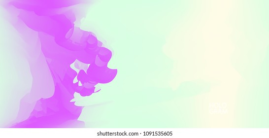Overlay Holographic Vector Background. Horizontal Glam Colour Iridescent Texture. Vibrant Gradient Neon Cool Teal Wallpaper. Unfocused Lights, Contrast Holographic Background, Bright Luxury Pattern.