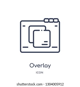 overlay icon from web outline collection. Thin line overlay icon isolated on white background.