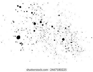 Overlay, ink paint brush drops, background. Vector illustration