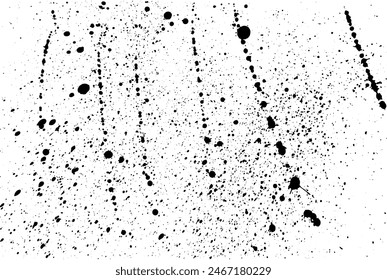 Overlay, ink paint brush drops, background. Vector illustration