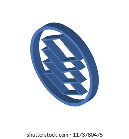 Overlay isometric left top view 3D icon