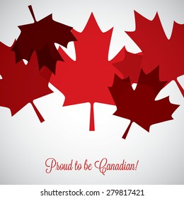 Overlay leaf Canada Day card in vector format.
