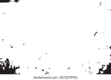 Overlay monochrome black and white vector illustration background texture of scratches and noise eps.10