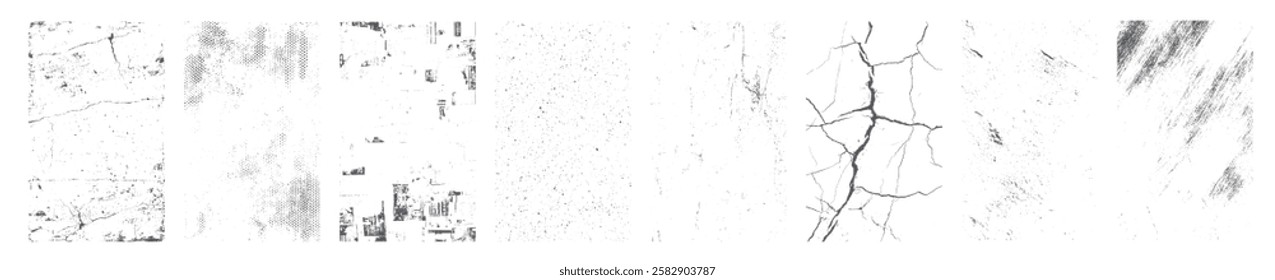 Overlay old frame and border effect torn and crumpled grunge pattern for poster or vinyl album cover. Vector of rough, dirty, grainy design, poster frame, cover.	