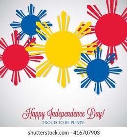 Overlay Philippine Independence Day card in vector format.