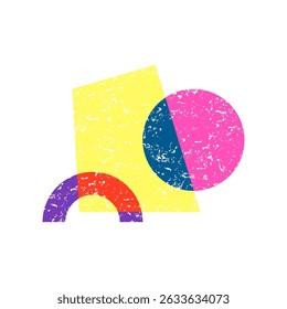 overlay risograph effect cartoon. vintage aesthetic, art graphic, color layer overlay risograph effect sign. isolated symbol vector illustration