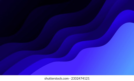 Overlay shades of blue waves abstract gradient background